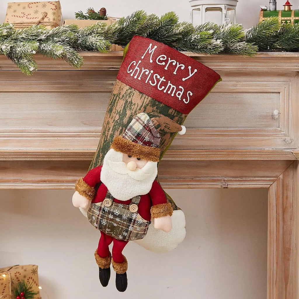 Christmas Stocking Hanging Decoration – Farmhouse Gift Bag