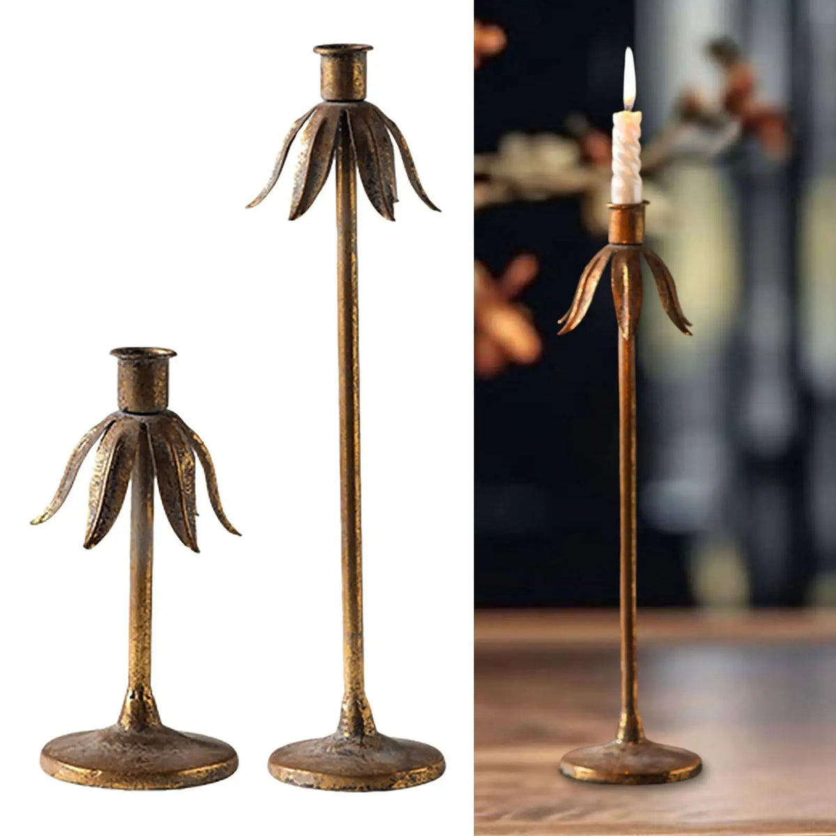 Vintage Iron Taper Candlestick Holder – Wedding & Home Decor