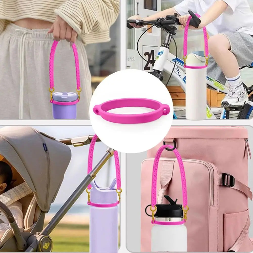 Silicone Drawstring Ring Bottle Strap | Cup Handle Sling