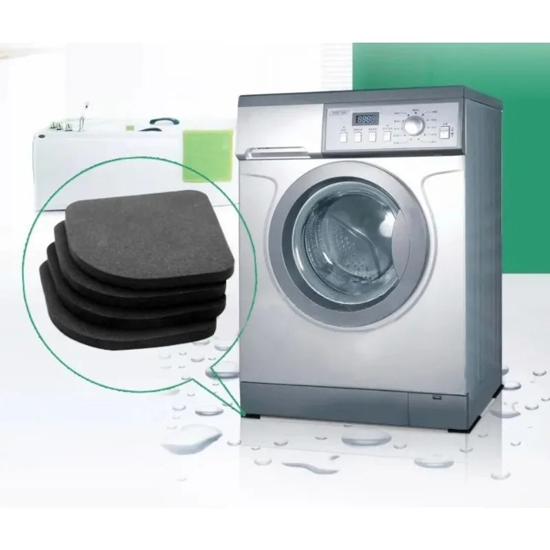 4-Pack EVA Anti-Vibration Pads – Non-Slip Washing Machine Mat