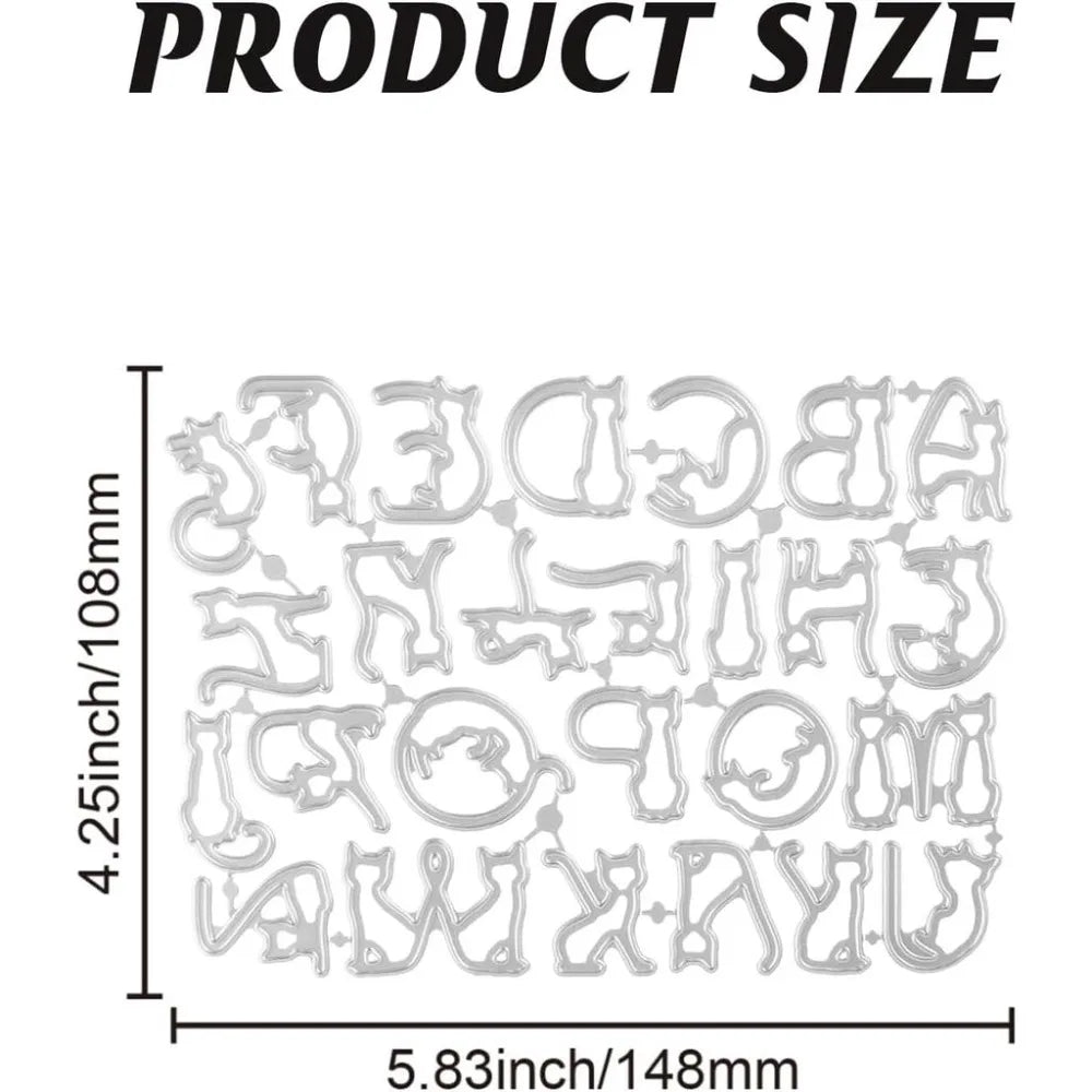 Cat Alphabet Cutting Dies – DIY Scrapbooking & Card Making