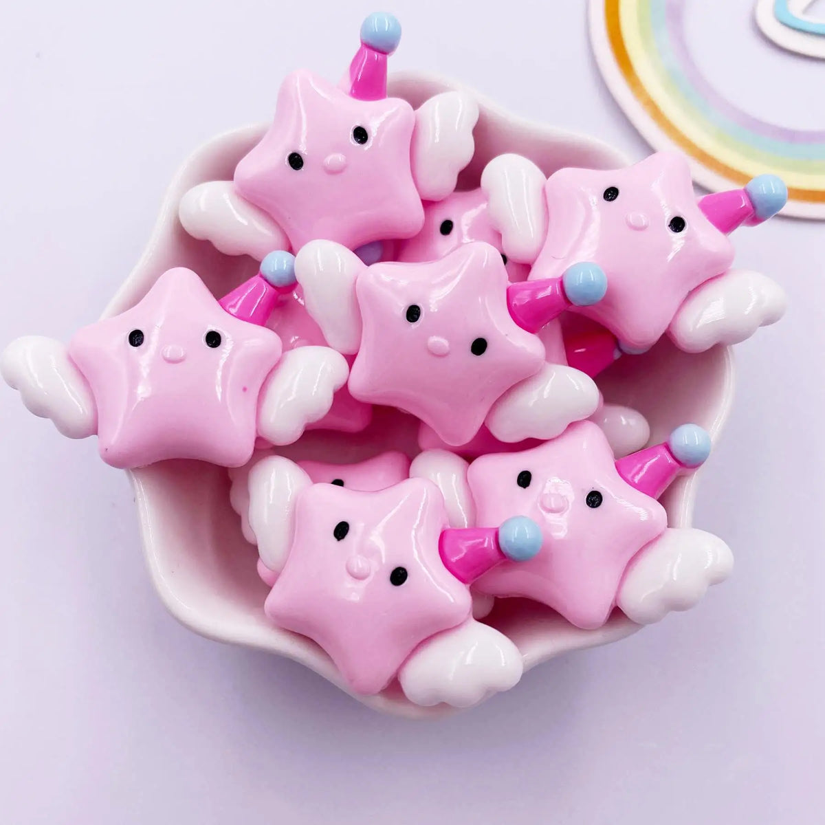Resin Kawaii Angel Star Baby Flatback Figurines 6PCS DIY Crafts
