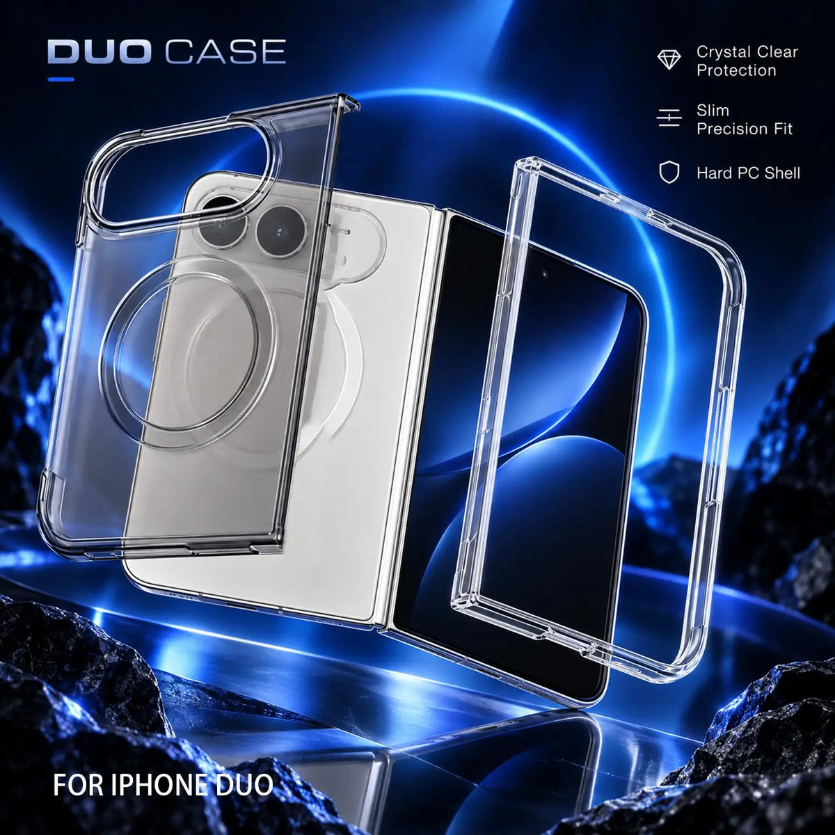 iPhone Duo 5G Clear Shockproof PC Case – Transparent Cover