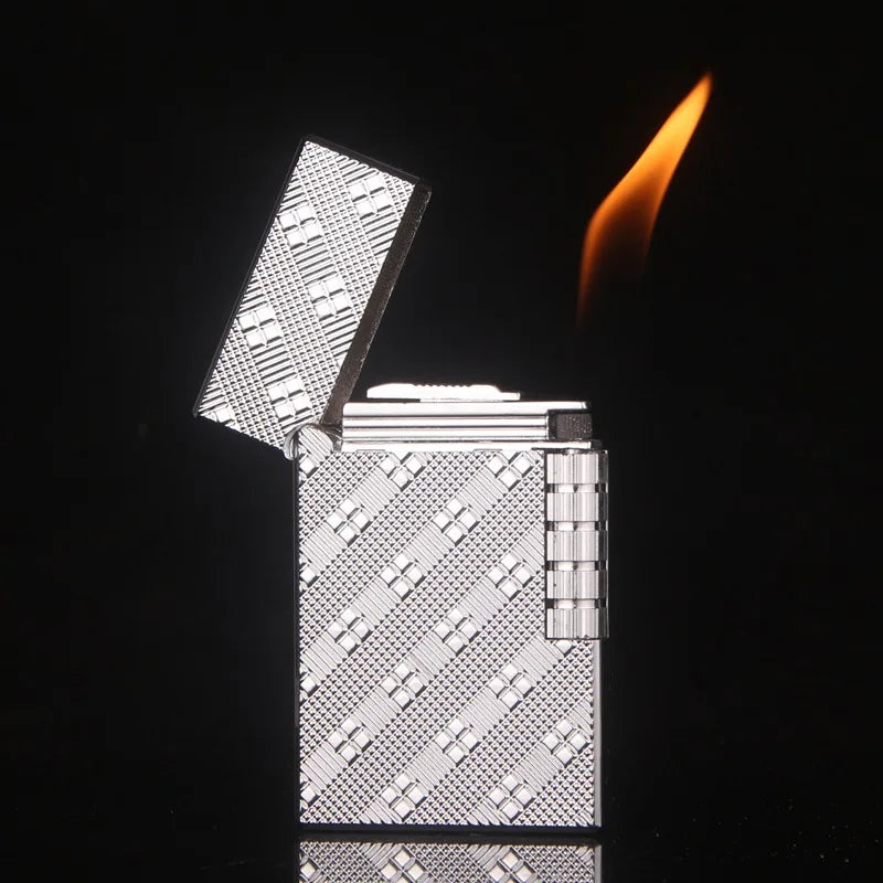 Oblique Grid Side-Slide Butane Lighter | Men's Gift