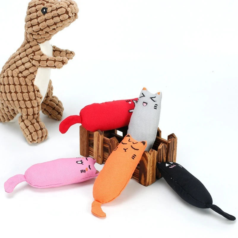 Soft Plush Catnip Thumb Pillow Toy – Interactive Cat Teether