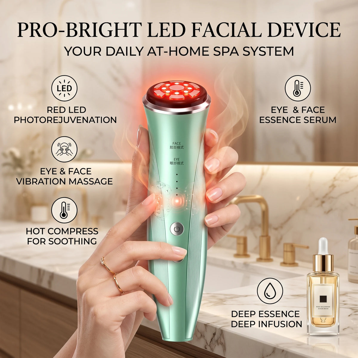 Ultrasonic RF Beauty Device – Dual Face & Eye Anti-Aging