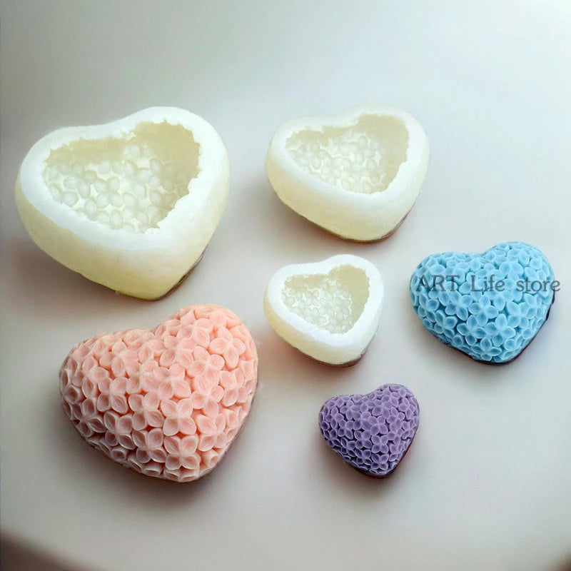 3D Love Flowers Silicone Mold – Candle Soap Resin Craft