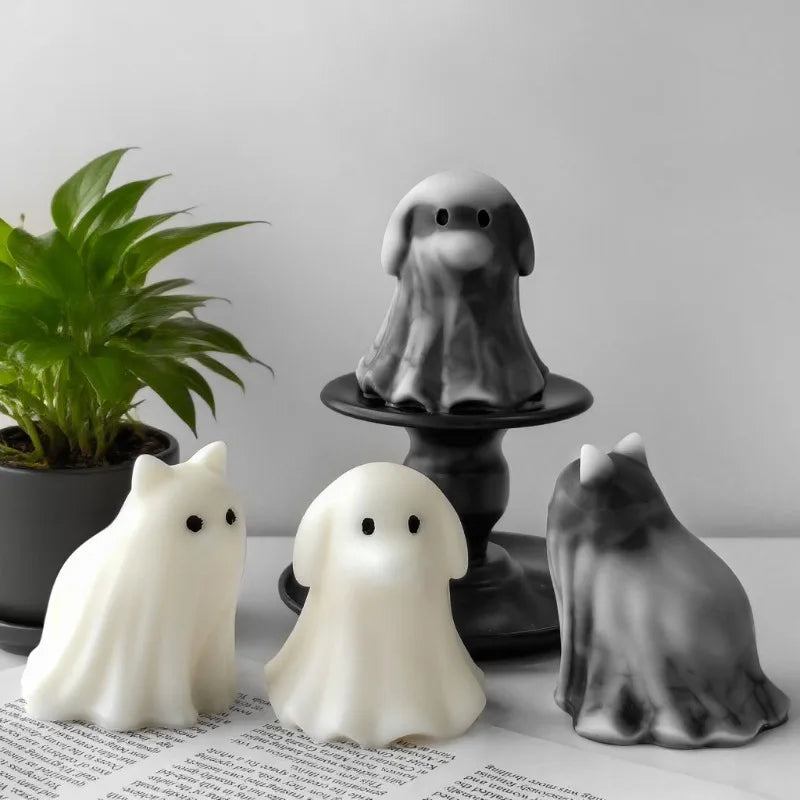 Halloween Ghost Cat & Dog 3D Silicone Mold – Candle Soap Resin