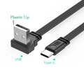 USB 2.0 to USB-C Angled Flat Cable – 2A Charging & Data Sync