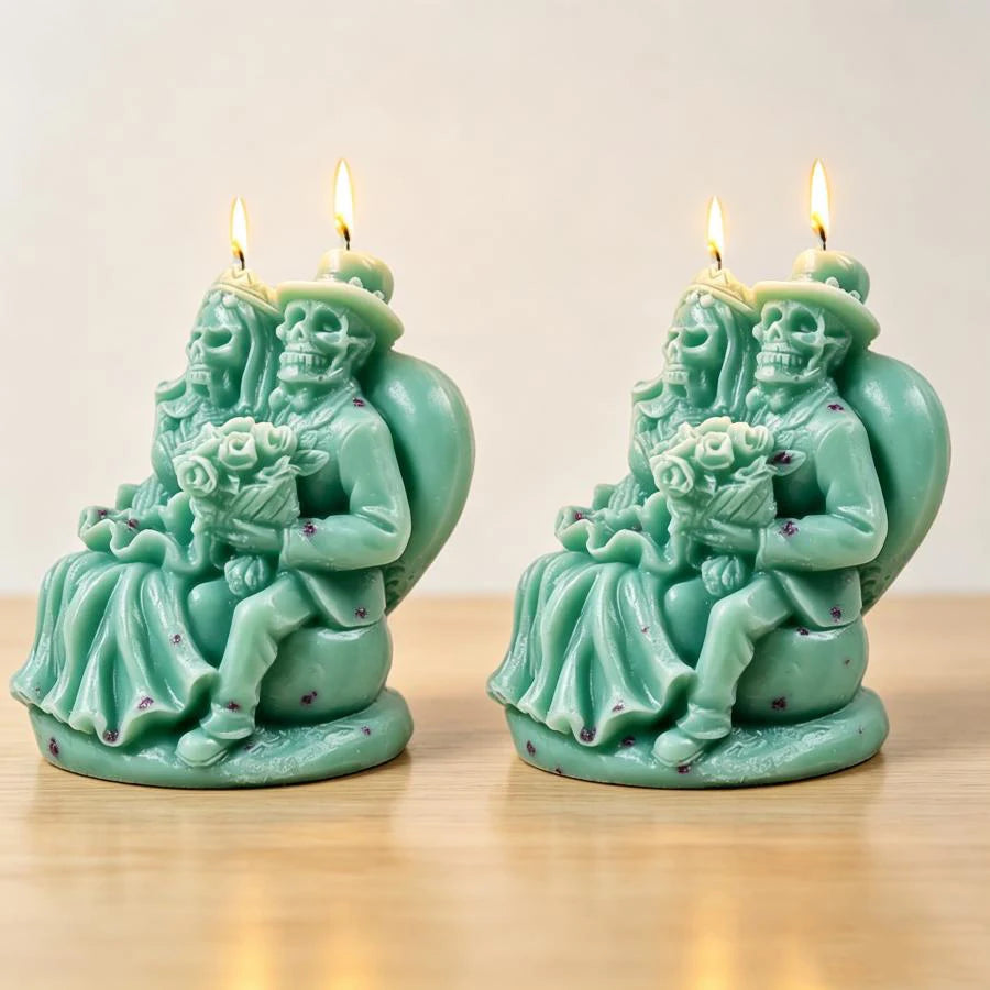 Skull Couple Silicone Mold – Bride & Groom Candle Resin DIY