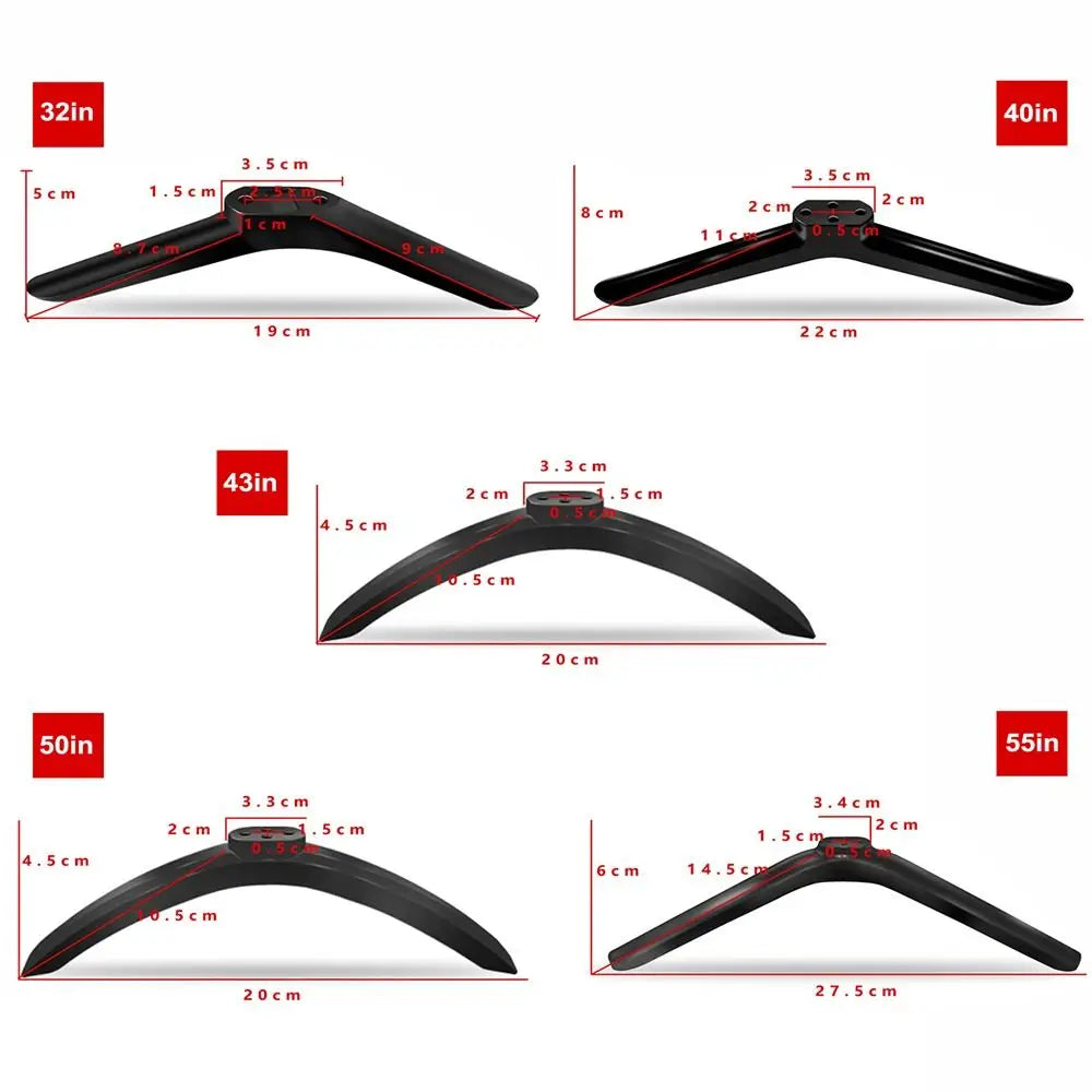 Universal TV Stand Base Legs with Non-Slip Pads | 32"–55"
