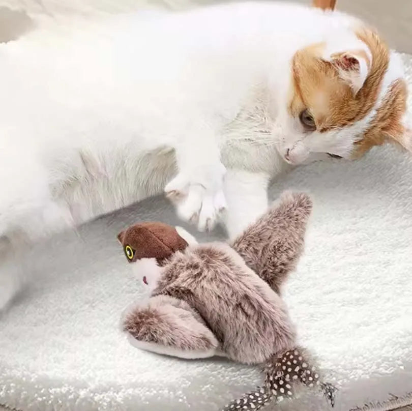 Interactive Chirping Flapping Bird Cat Toy – Touch Activated