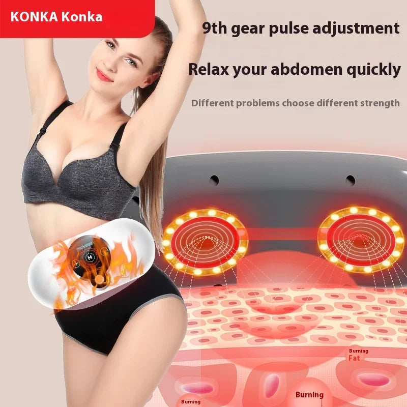 Vibration Heat Massage Waist Belt | 5 Pulse Modes, Rechargeable