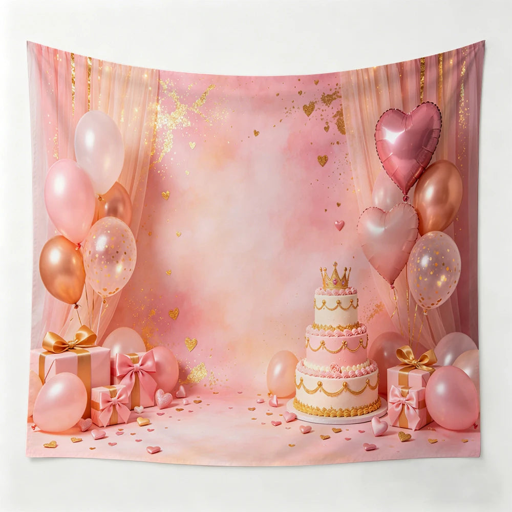Golden Tulip Pearl Birthday Party Backdrop Hanging Cloth