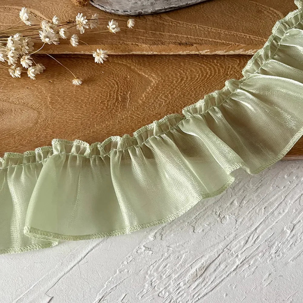 French Pearl Pleated Lace Trim | Ruffled Edging for DIY Crafts