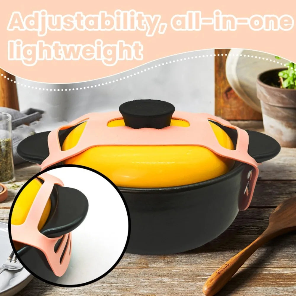 Silicone Pot Lid Fixing Strap – Heat-Resistant Elastic Band