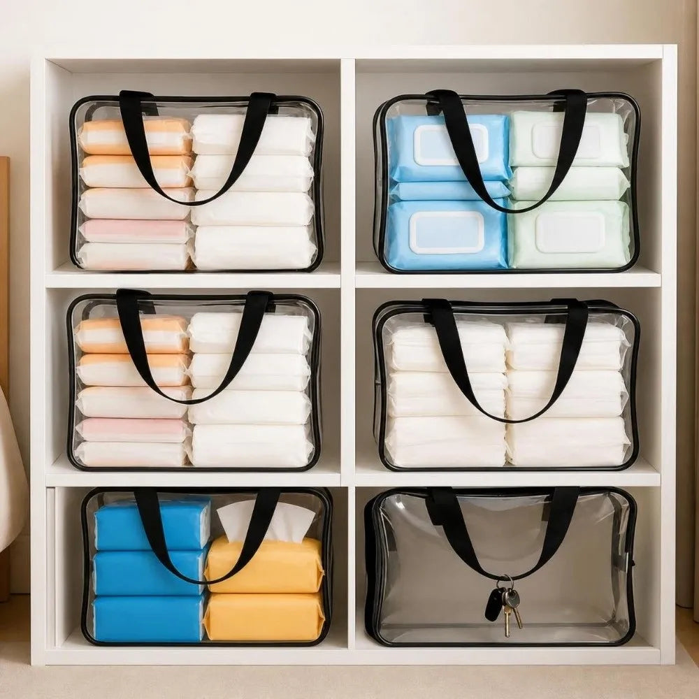 Large Clear PVC Storage Bag with Handle & Zipper | Organizer