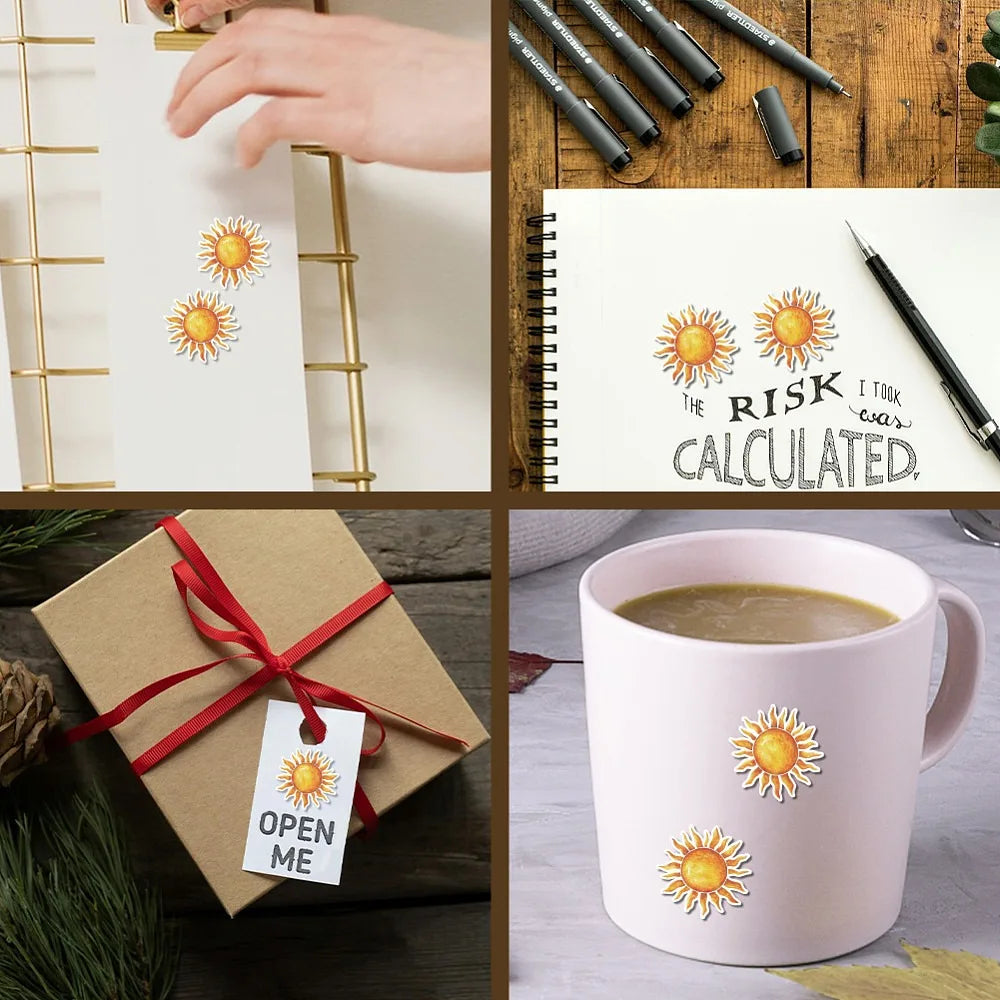 Sun Watercolor Self-Adhesive Stickers | 180 Pcs Party & Planner