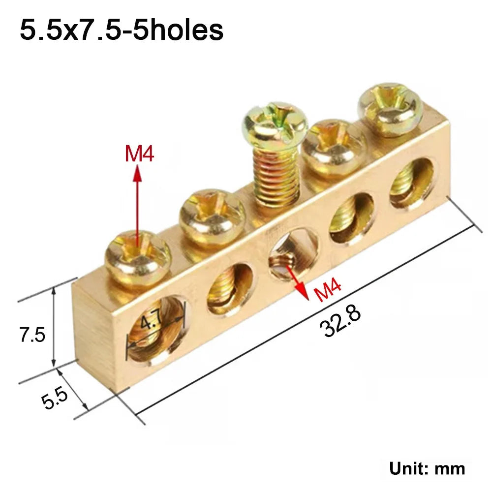 Copper Bus Bar Terminal Block – Brass Screw Wire Connector