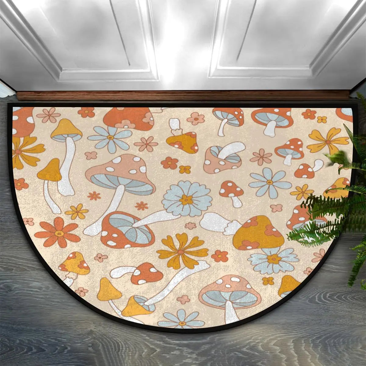 Semi-Circular Non-Slip Doormat – Indoor & Outdoor Entrance Rug