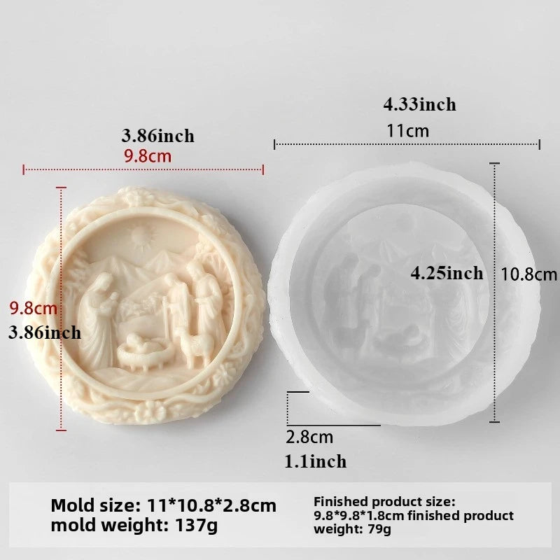 Jesus & Virgin Mary Silicone Mold – DIY Candle Soap Gypsum