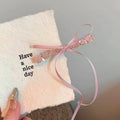 2-Pack Pink Crystal Beaded Bow Hair Clips with Long Ribbons