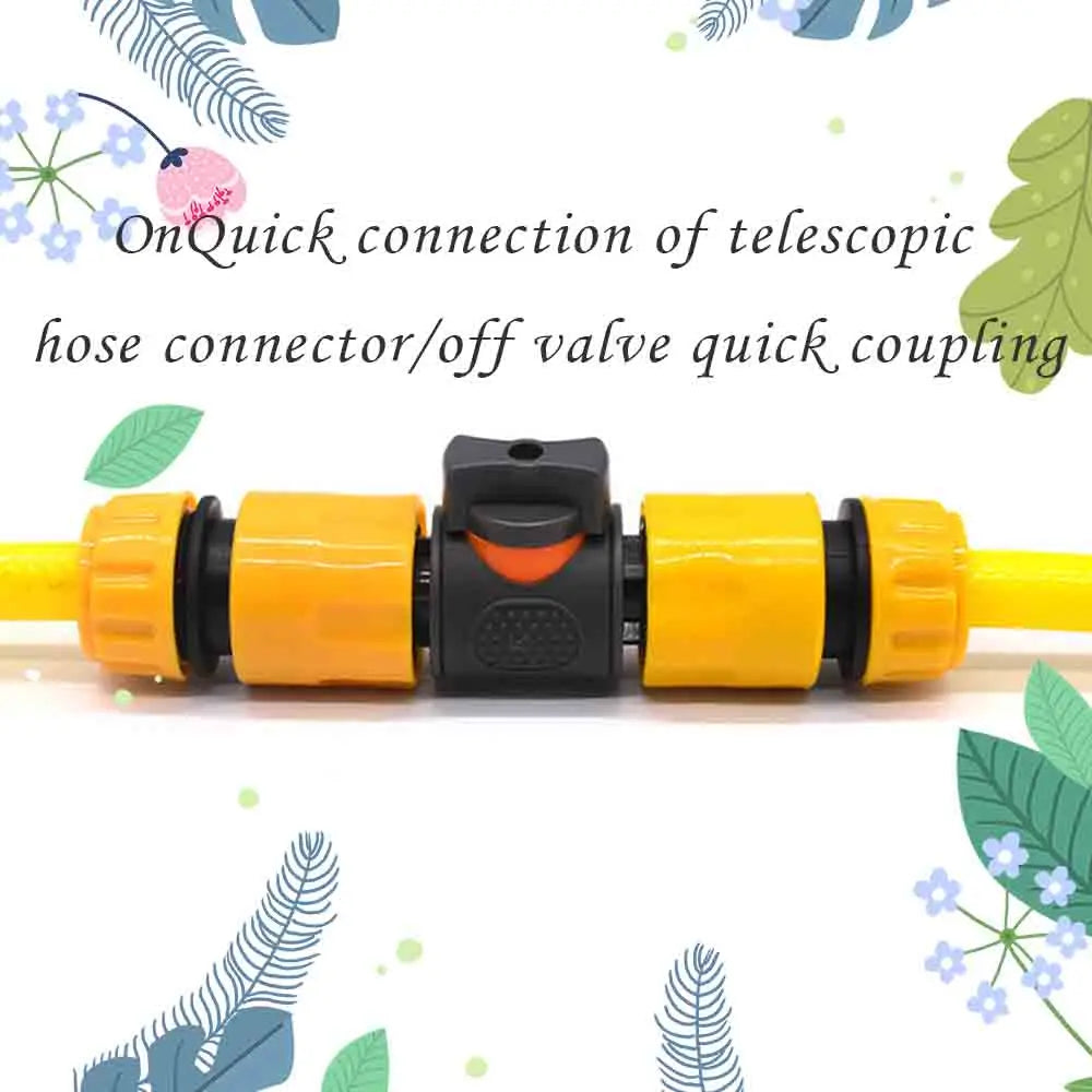 Garden Hose Quick Connector 1/2" 3/4" 1" On/Off Tap Valve