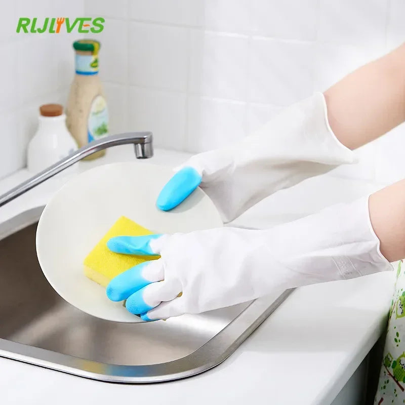 Waterproof Rubber Dishwashing Gloves – Non-Slip Cleaning