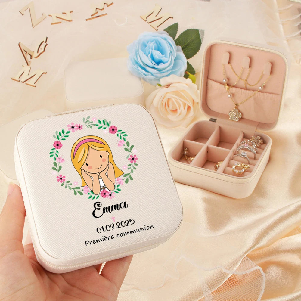 Personalized Jewelry Box Custom Name | Travel Jewellery Case