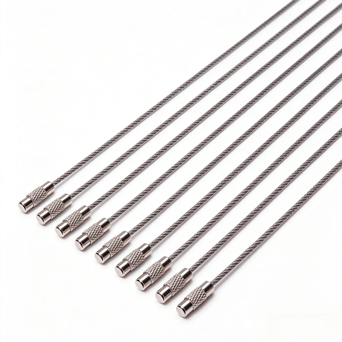 Stainless Steel Wire Keychain Cable Ring with Screw Lock
