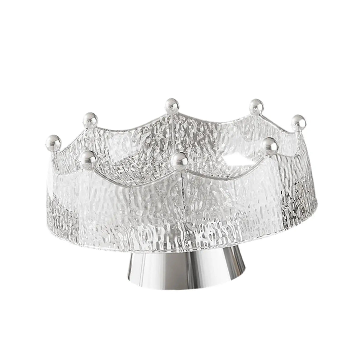 Luxury Pedestal Fruit Bowl with Stand & 8 Forks | Crystal PET