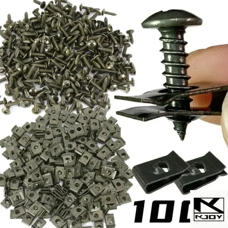 U-Type Metal Bumper Splash Shield Clips for Cars & Motorcycles