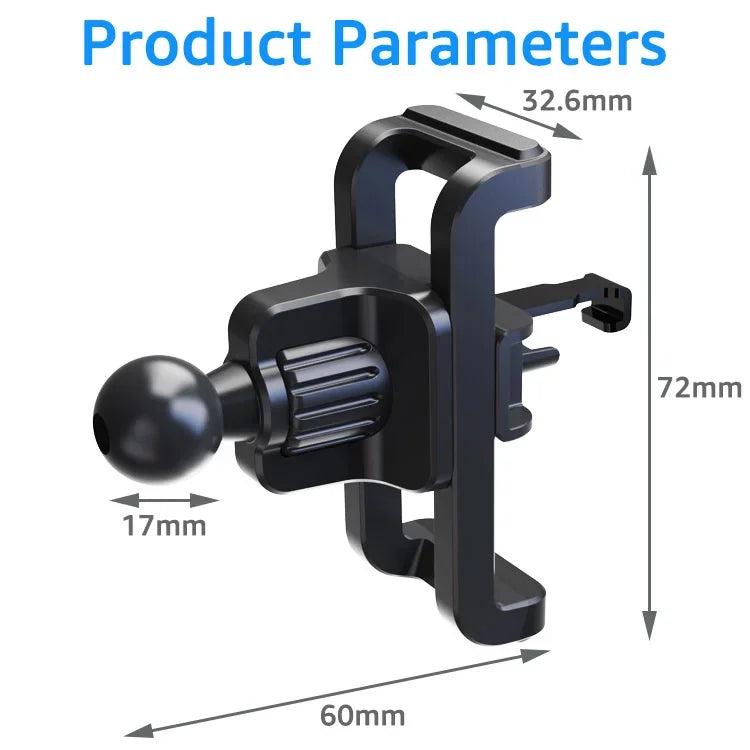 Car Air Vent Phone Mount | 17mm Ball Head Clip Holder