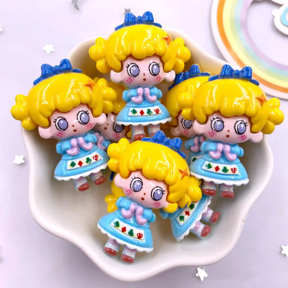 Resin Kawaii Princess & Prince Flatback Figurines – 6PC Craft