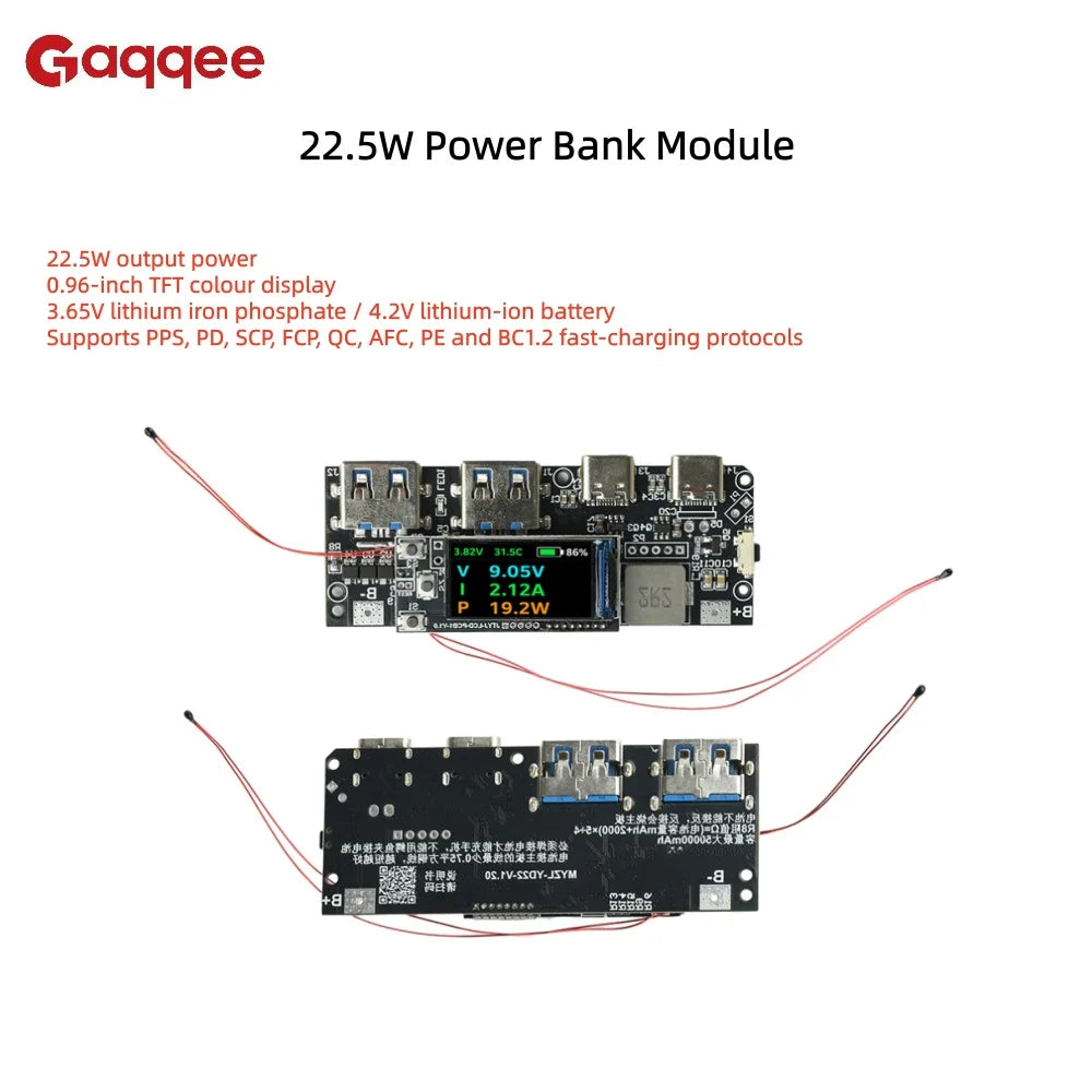 22.5W Power Bank Module – TFT Display & PD Fast Charging