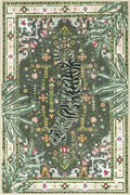 Vintage Tiger Floral Boho Area Rug – Non-Slip Washable Carpet