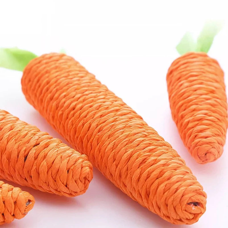 Sisal Carrot Squeaky Cat Toy – Molar Stick & Scratch Toy