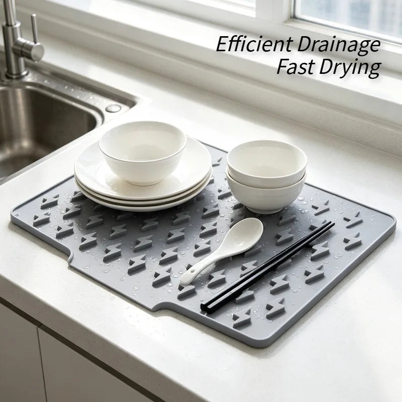 Silicone Dish Drying Mat – Heat-Resistant Non-Slip Kitchen Pad