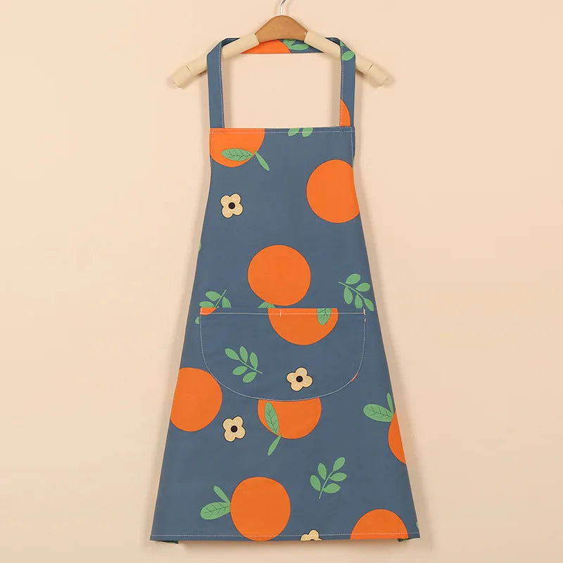Floral Pure Cotton Kitchen Apron – Soft, Breathable Adult Bib