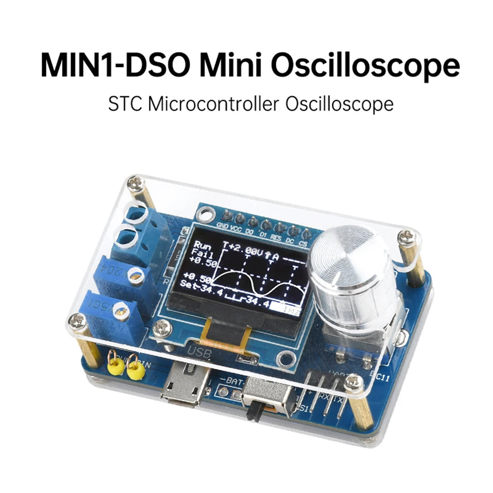 DC 5V 0.96" LCD Oscilloscope DIY Kit – STC MCU USB