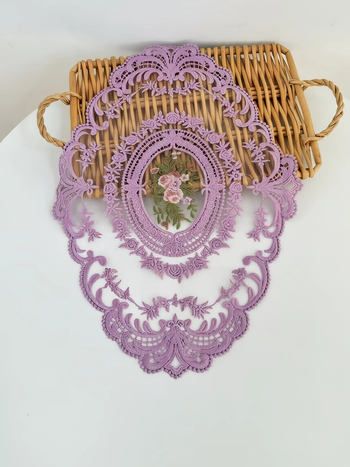 Embroidered Lace Cup Mat – Table Pad & Photography Prop