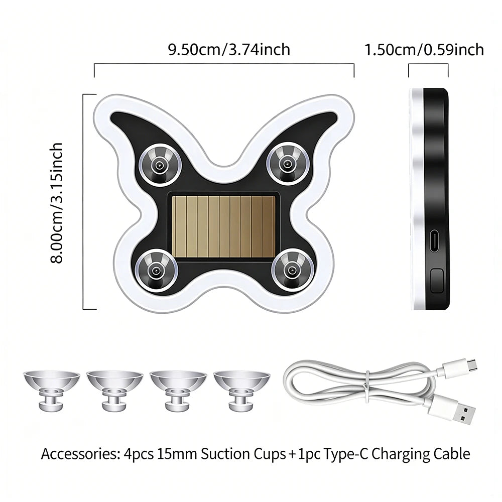 Solar Butterfly Car Ambient Light | 6 Modes, Dual Charging