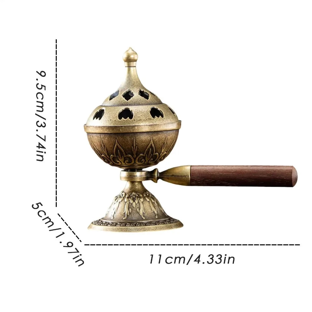 Vintage Alloy Lotus Incense Burner – Hollow Three-Legged Censer