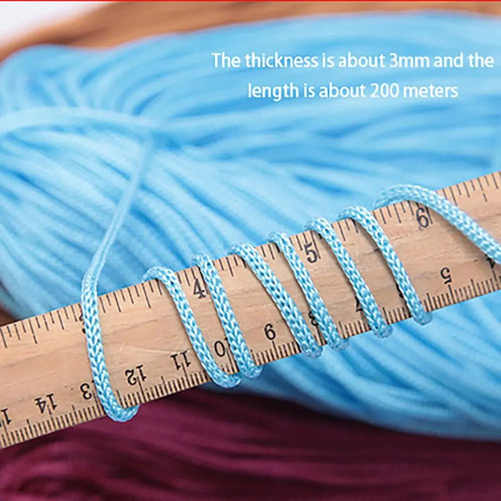 3mm Macrame Rope 200M – Textured Nylon Cord for DIY Crafts