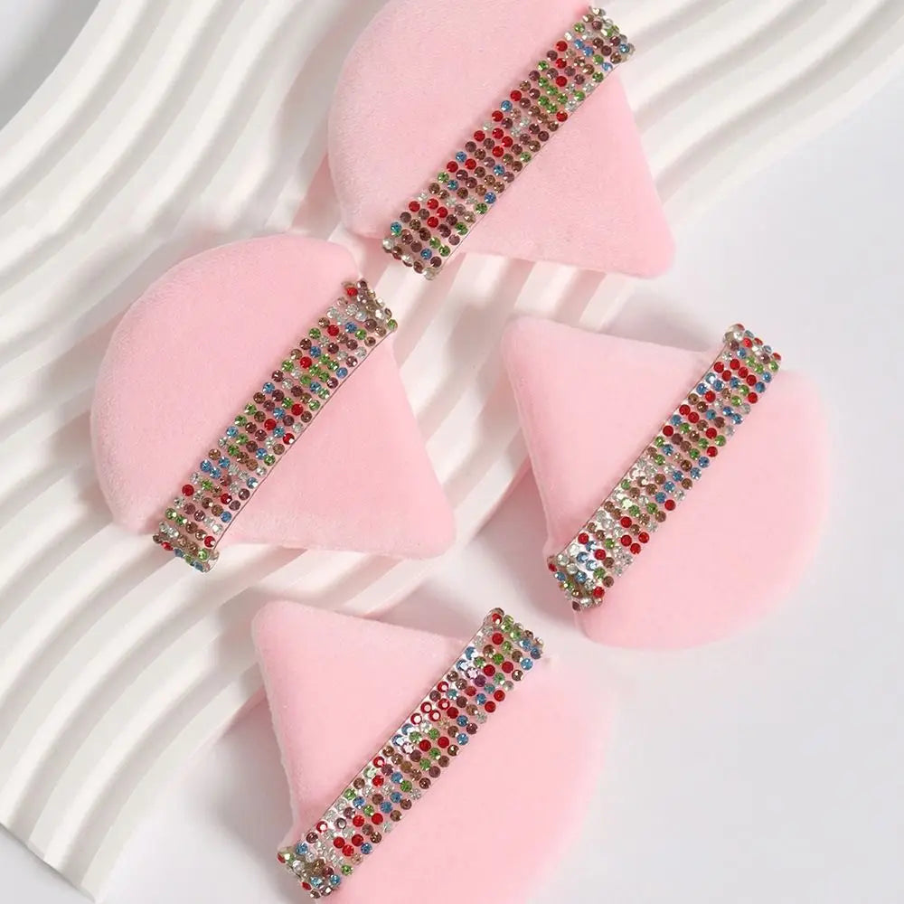 Diamond Triangle Velvet Powder Puff – Soft Makeup Sponge
