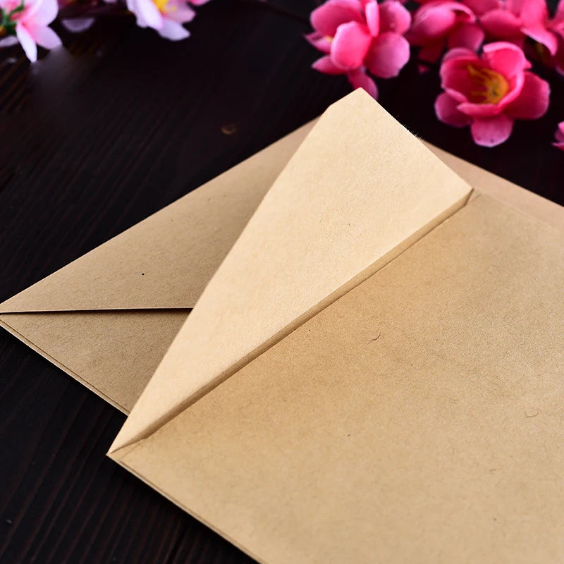 5-Pack Kraft Paper V-Flap Invitation Envelopes 154×108mm