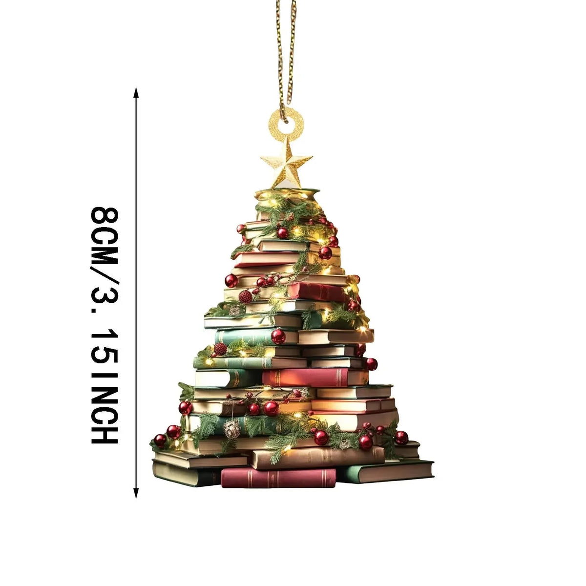 Acrylic Book Christmas Ornament – Book Lover Holiday Gift