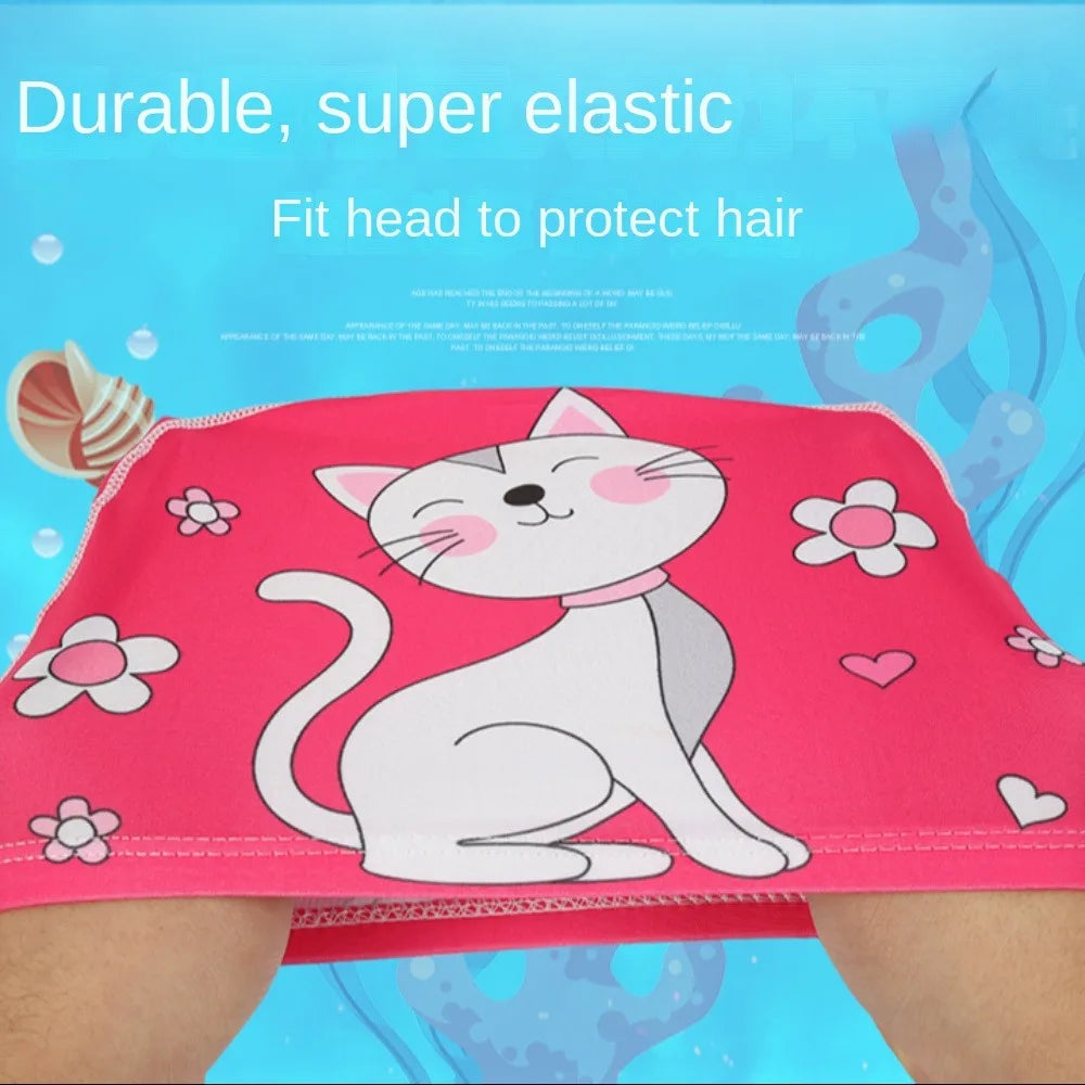 Cartoon Kids Swim Cap – Waterproof Baby & Children Swim Hat