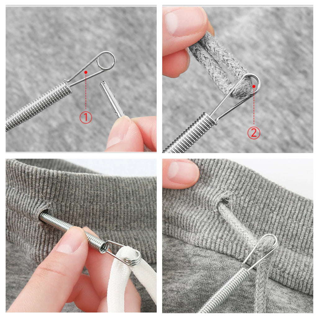 Bendable Spring Drawstring Threader for Elastic & Cord