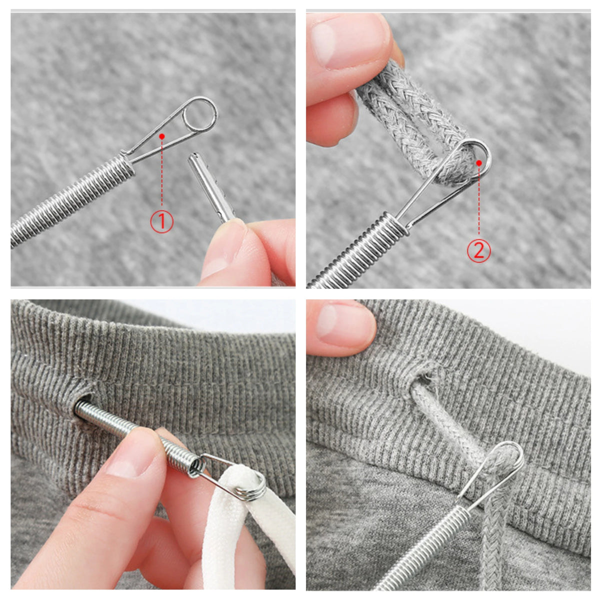 Bendable Spring Drawstring Threader for Elastic & Cord
